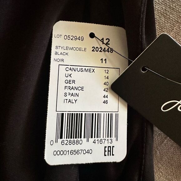 JOSEPH RIBKOFF BLACK BELTED DRESS NEW WITH TAGS - Picture 8 of 9